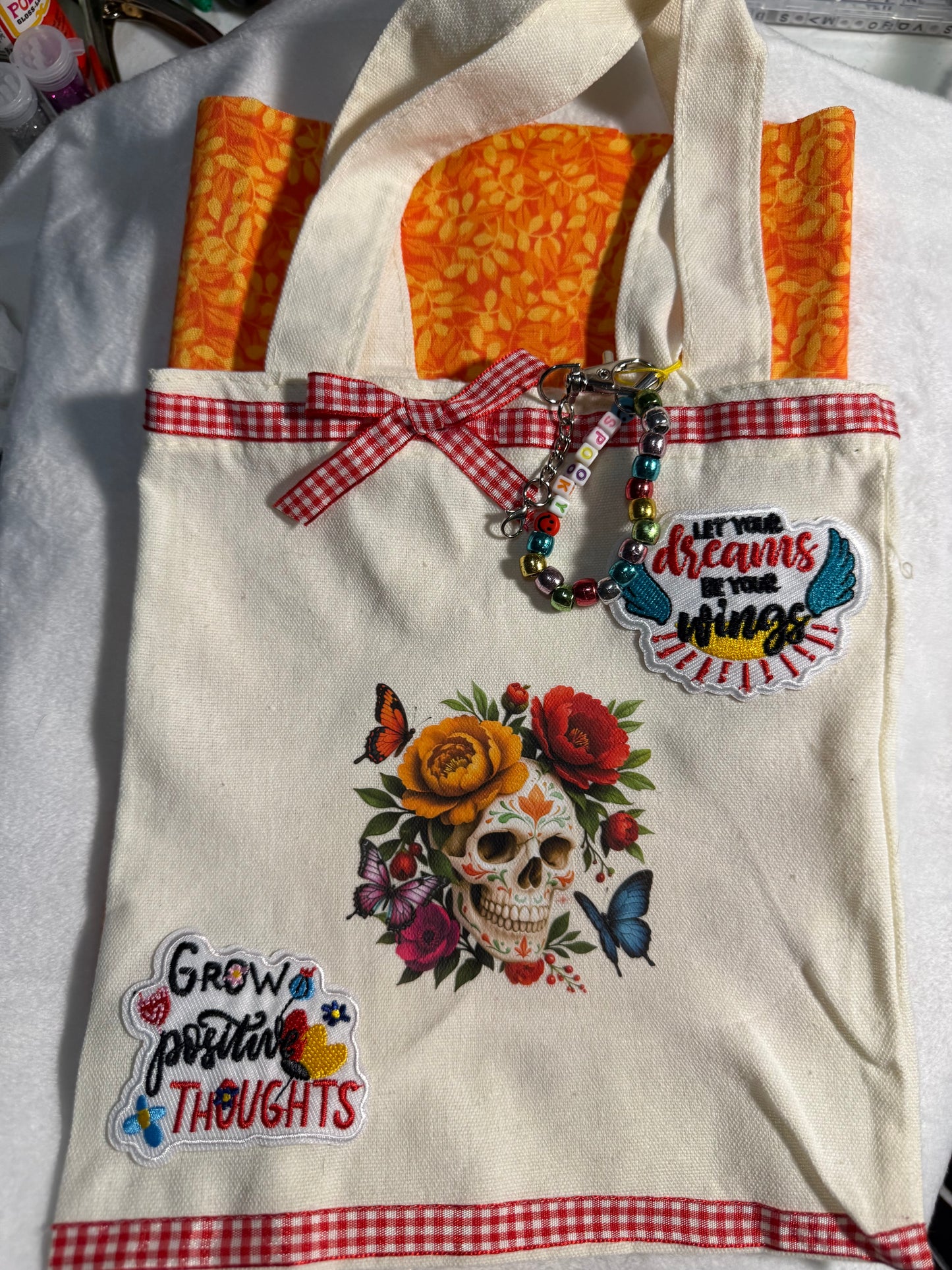 Red skull mini bag