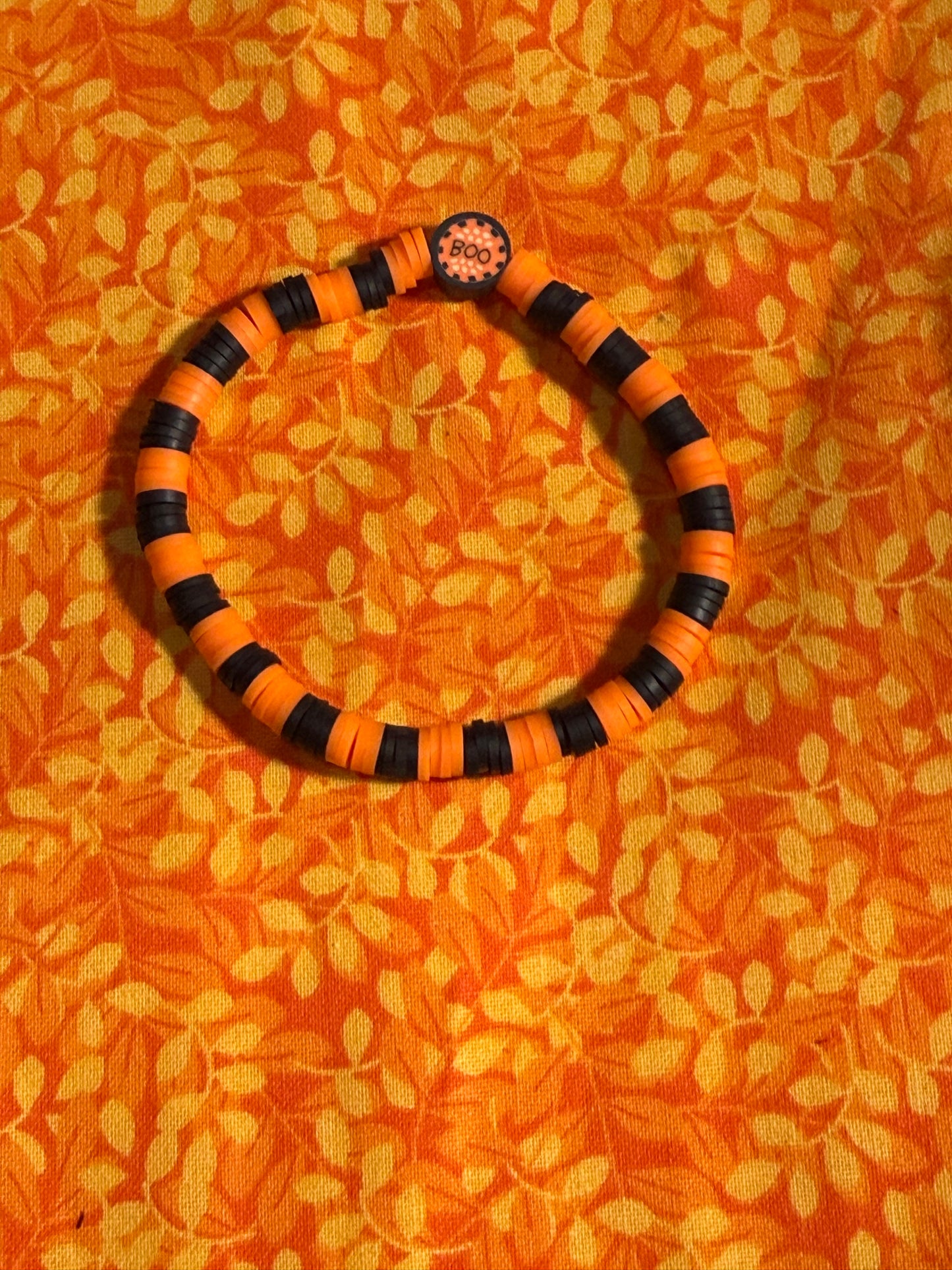 Orange and black BOO bracelet
