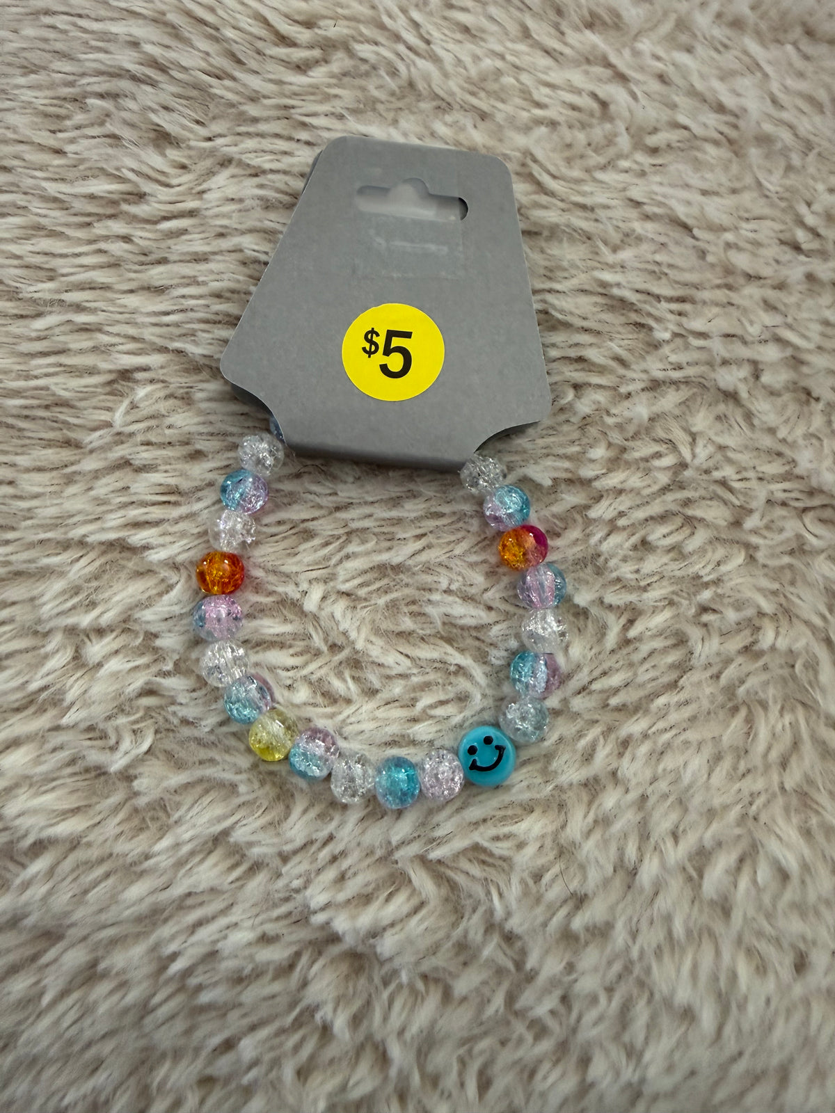 Blue sun kiss smiley face bracelet