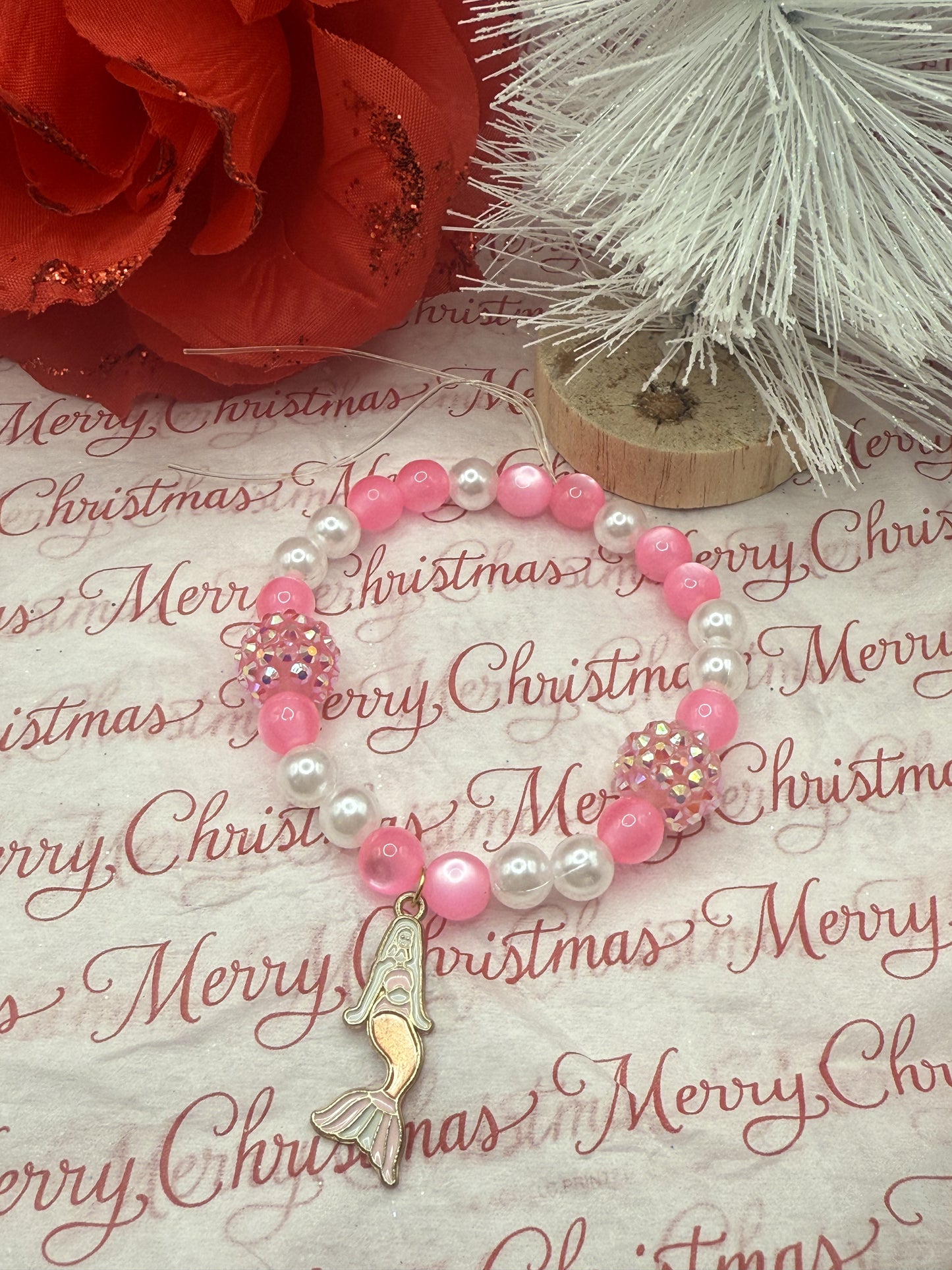 Pink mermaid bracelet
