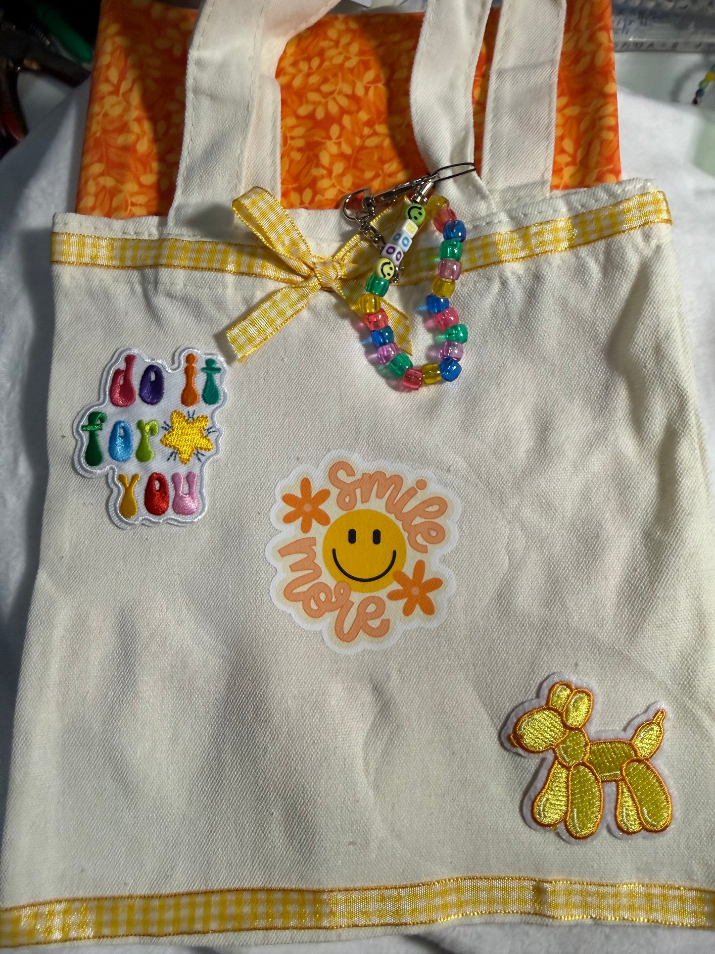 Yellow Smile More mini bag