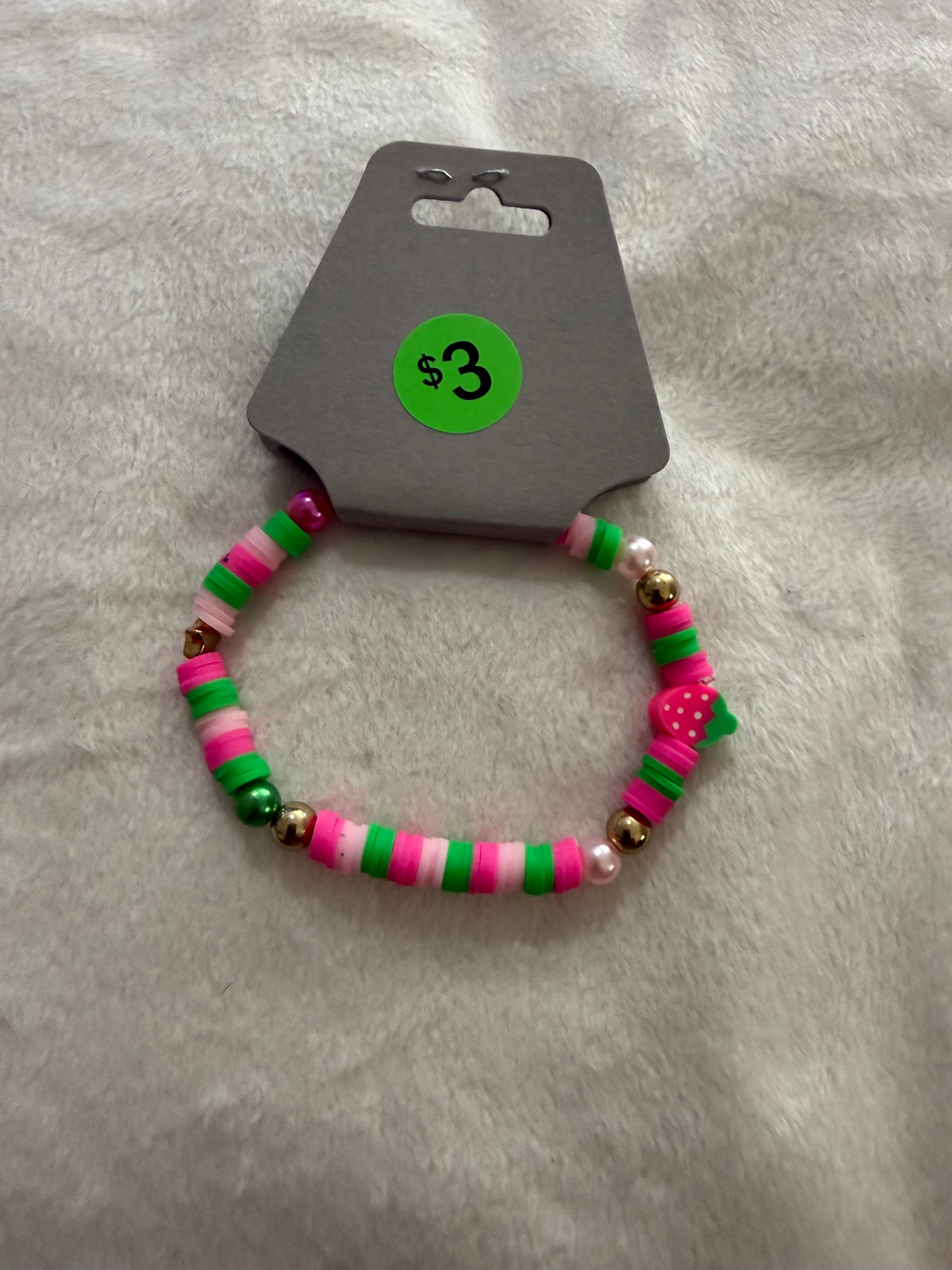 Strawberry clay bracelet
