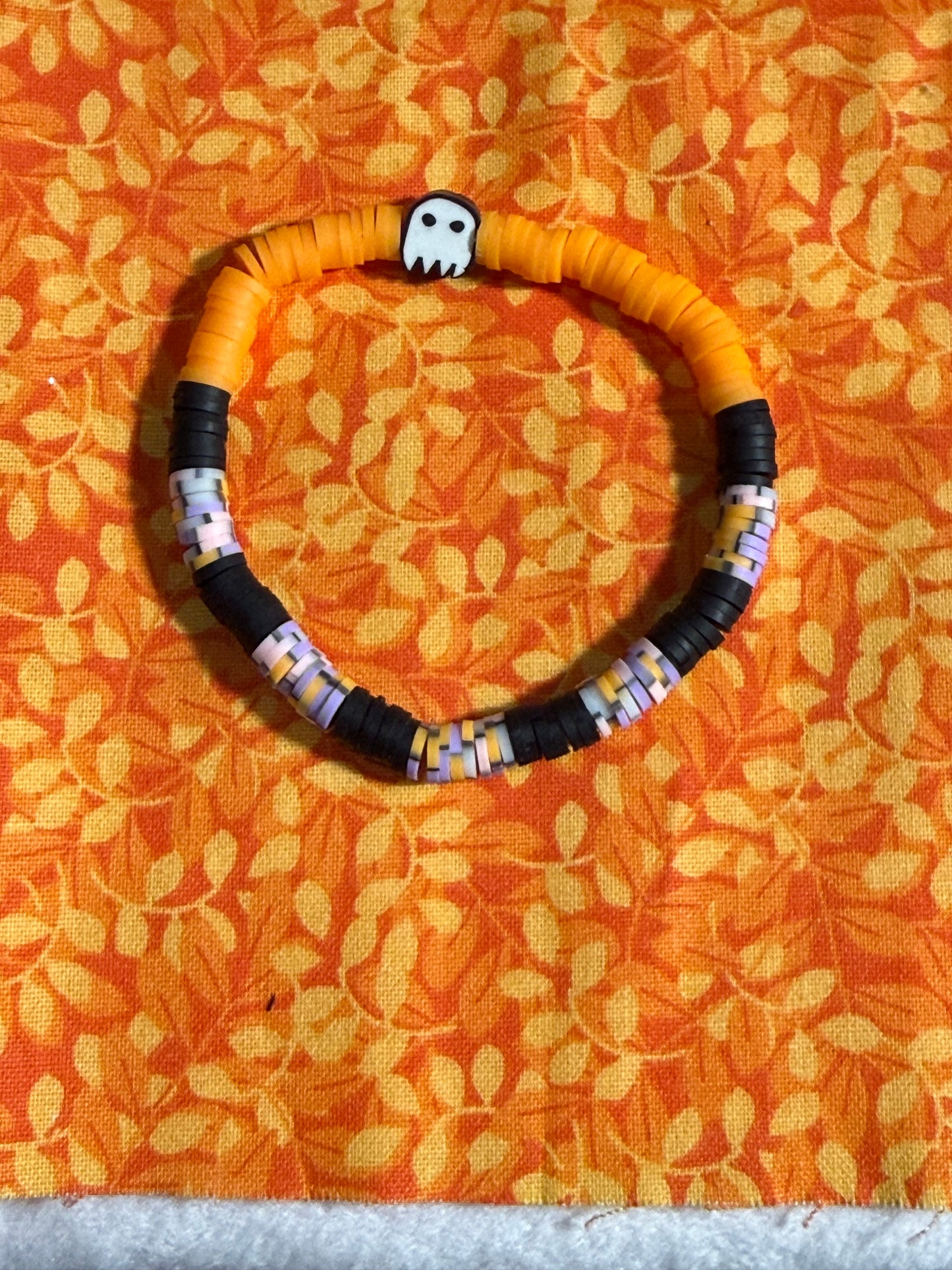 Orange ghost clay bracelet