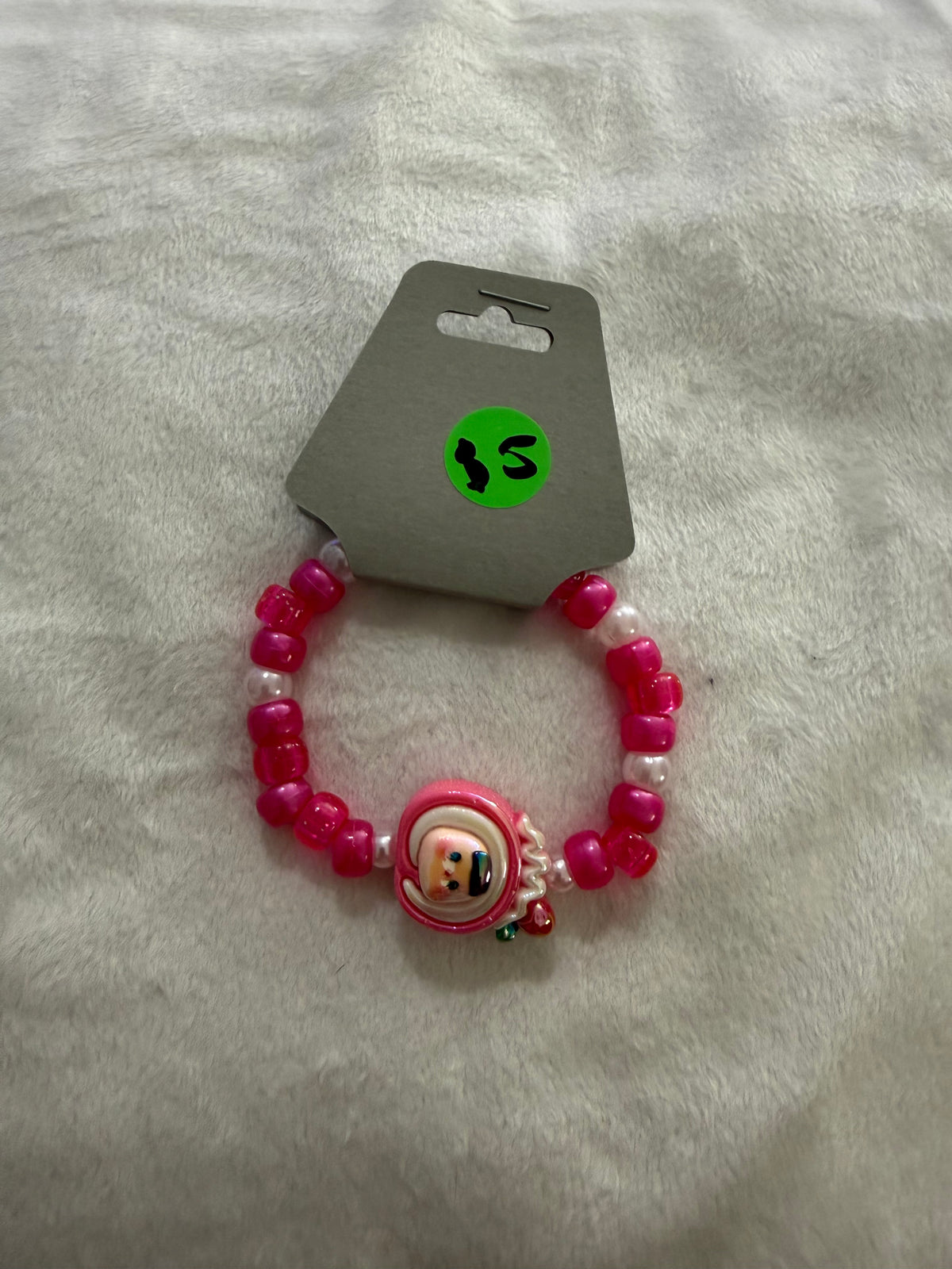 Pink pony bead bracelet