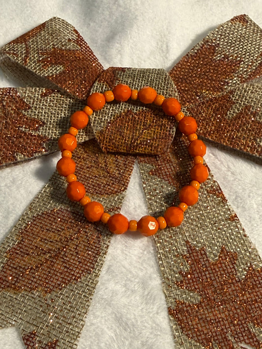 Fall Faceted and seed bead bracelet