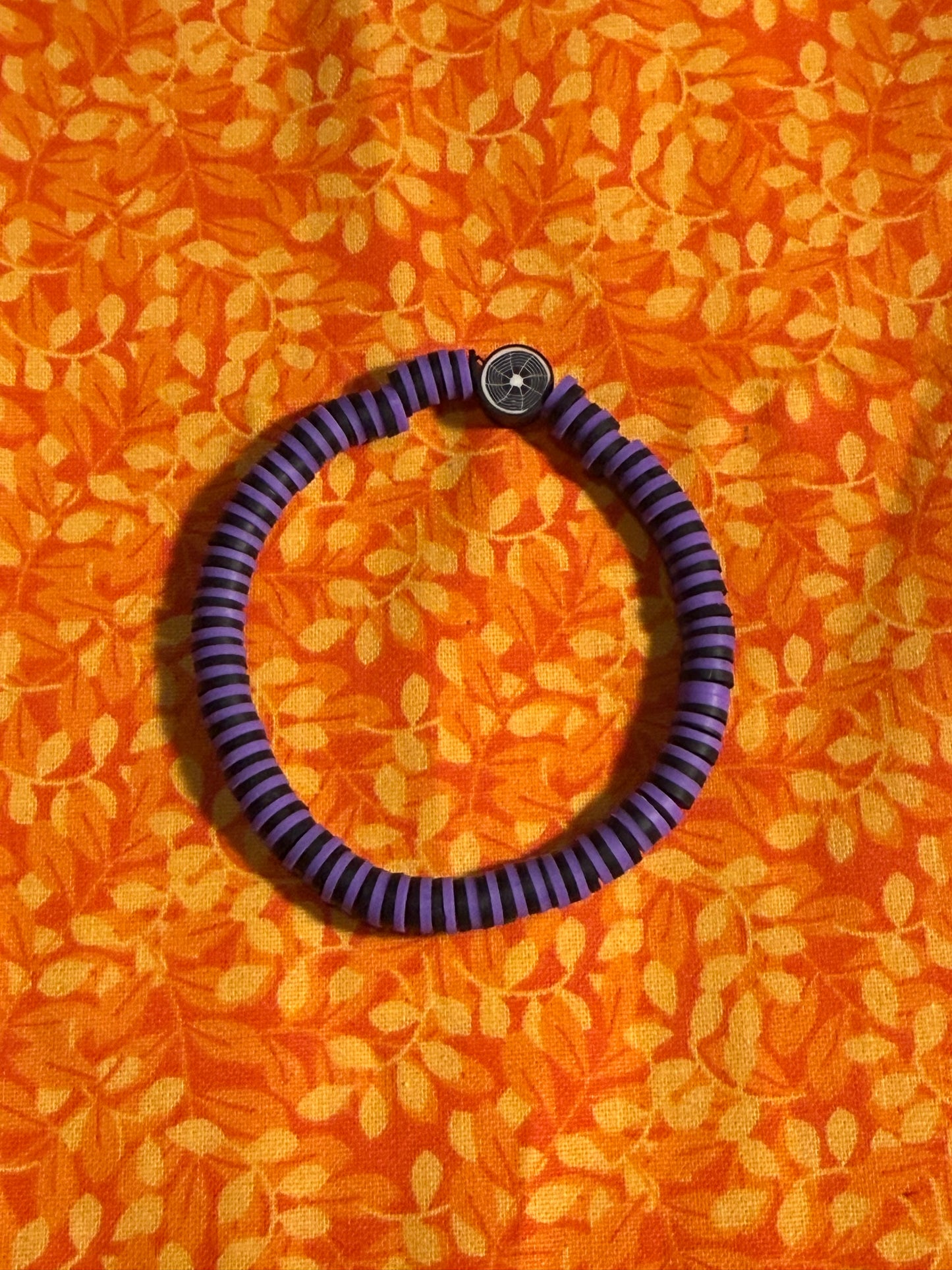 Purple spider web bracelet