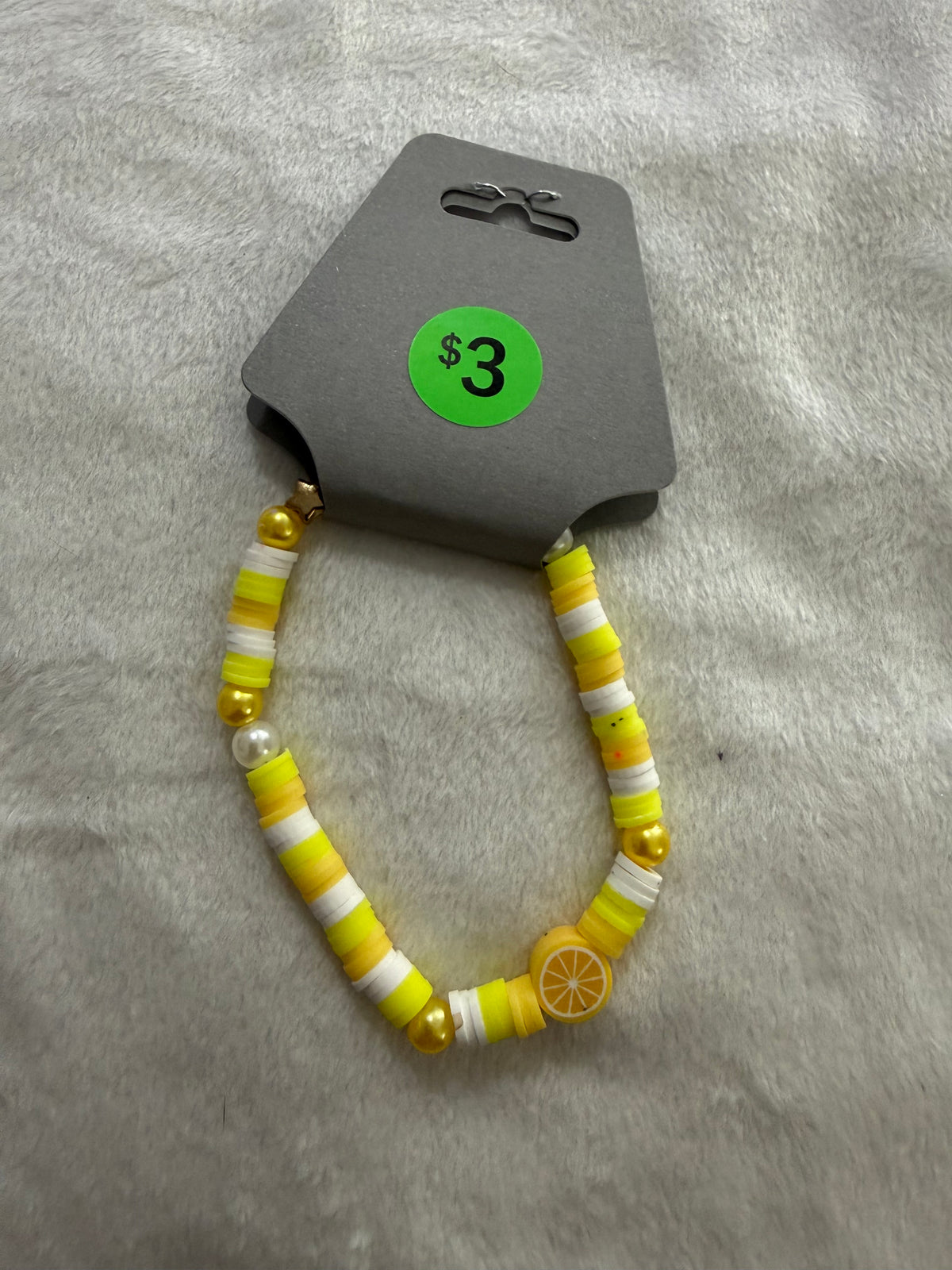 Yellow clay bead bracelet