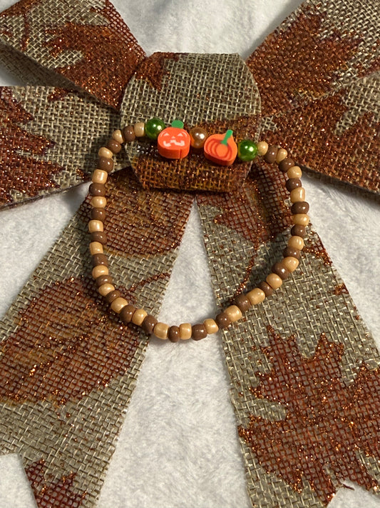 Fall spooky pumpkin bracelet