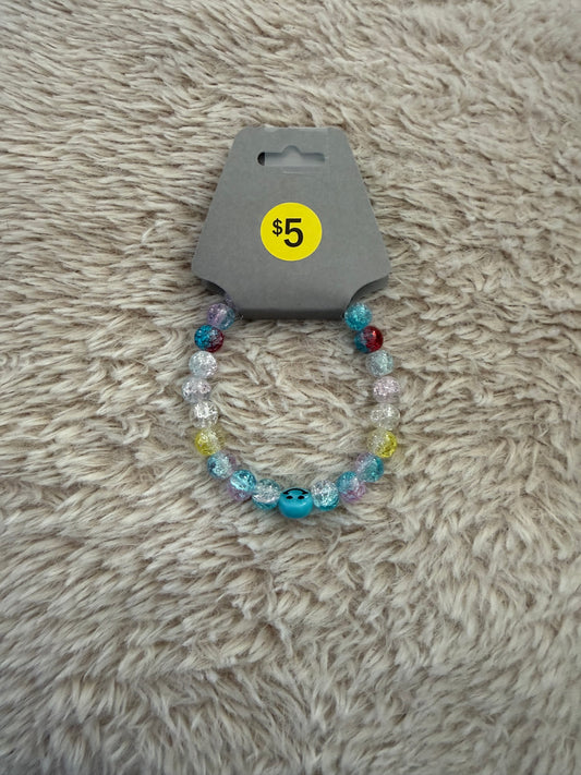 Blue smiley face bracelet