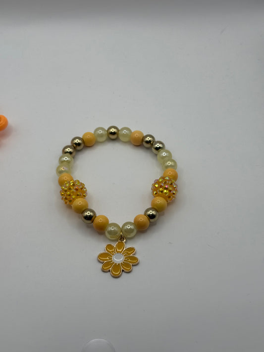 Yellow flower charm bracelet